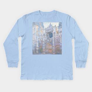 Rouen Cathedral: The Portal (Sunlight) Monet Painting Design Kids Long Sleeve T-Shirt